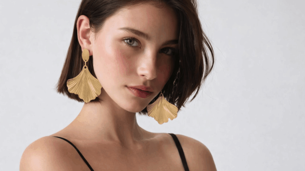 gold statement earrings